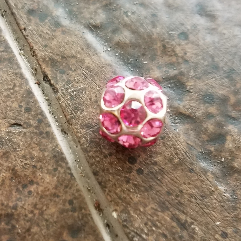 DaVinci hexagon pink and silver charm